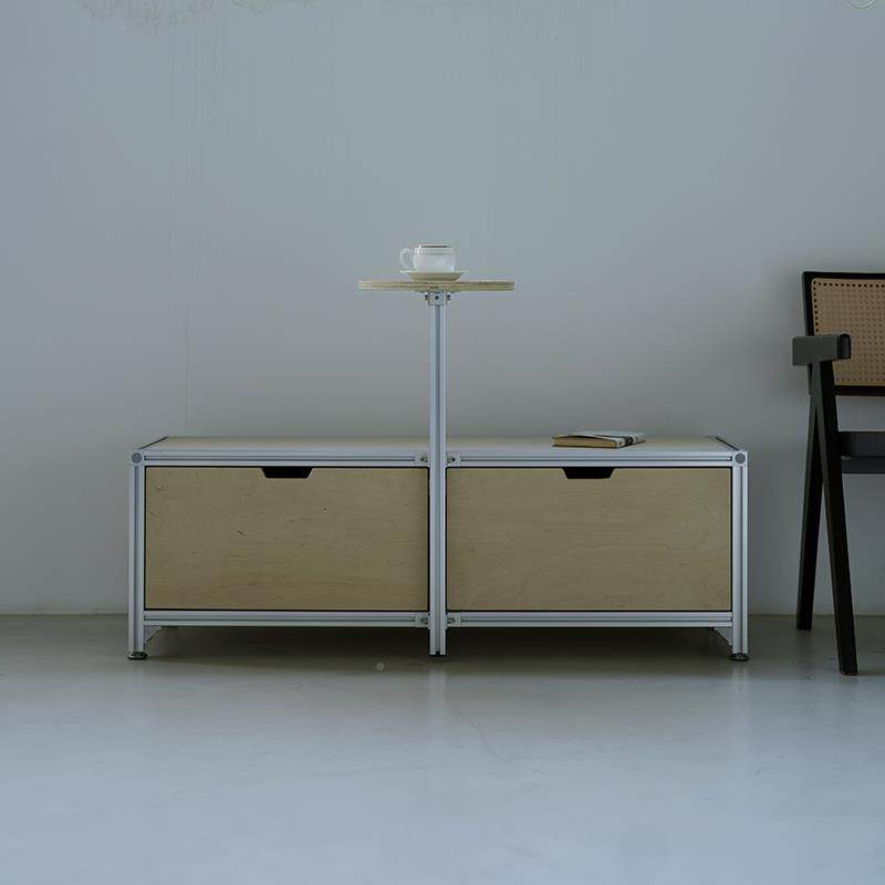 工业风海铝洋板型材长条凳储物咖啡奶店茶店卡座桌柜椅一珺乐光体