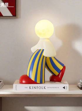 创意多巴胺艺术人物台灯摆件桌面家居装饰品客厅床头灯生日礼物