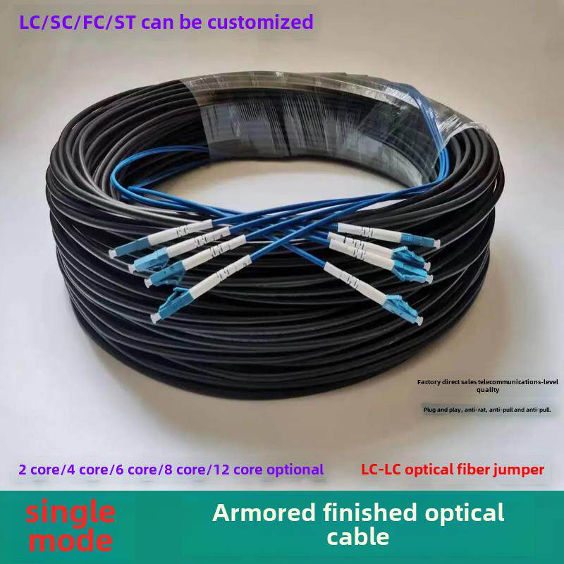 Lc无熔光纤单模光纤成品2芯/4/6/8头光纤跳线（可定制）