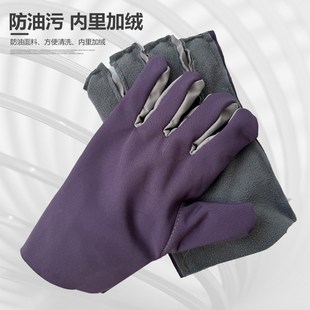 双层全衬帆布手套机械电焊工作耐C磨加厚三层劳保防护防水耐油污
