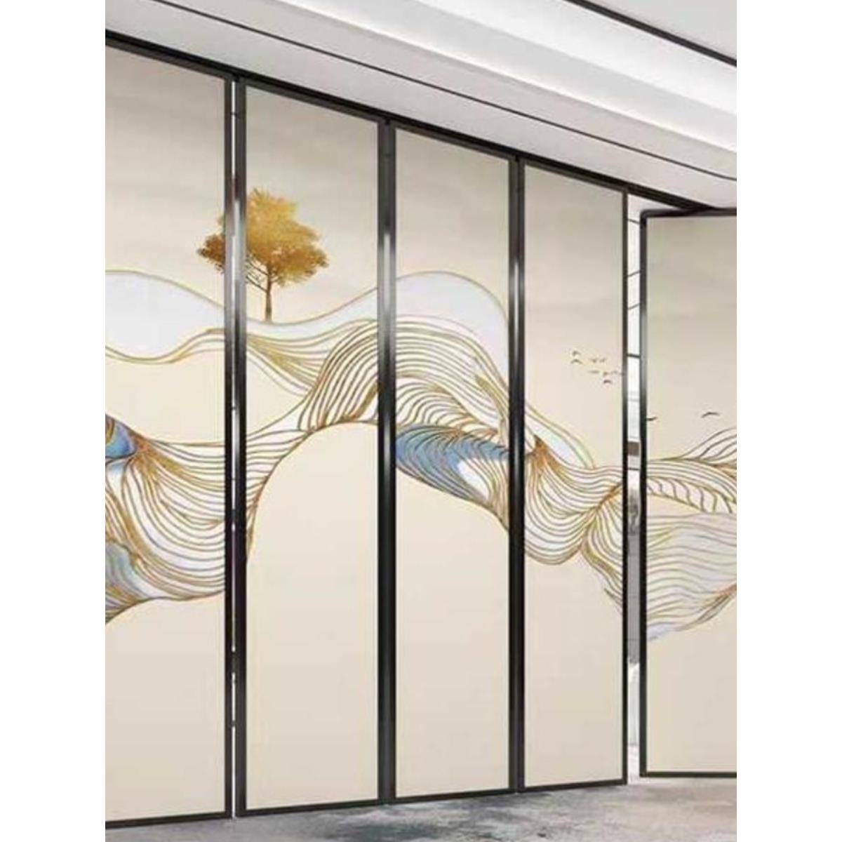 酒店活动隔断宴会厅高隔墙饭店包厢隔音办公室移动屏风折叠推拉门