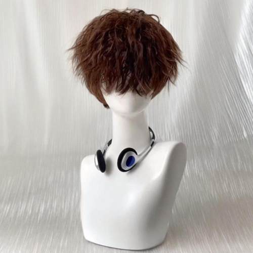 羊毛卷假发男短卷发时尚帅气莱斯利卷日常彷真学生锡纸烫全头套式