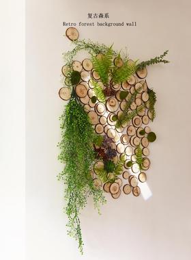 木片背景墙装饰网咖酒吧餐厅咖啡店服装店吧台森系文艺幼儿园diy