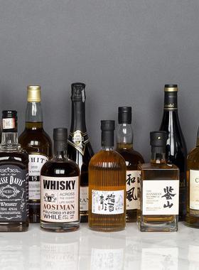 样板间酒柜摆件仿真洋酒假红酒香槟道具厨房橱柜摆件组合软装饰品