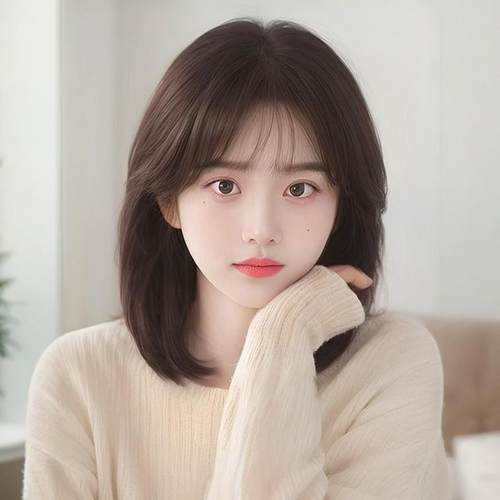 沐奇假发女中长发空气浏海减龄锁骨发自然彷全真人发中长版全头套