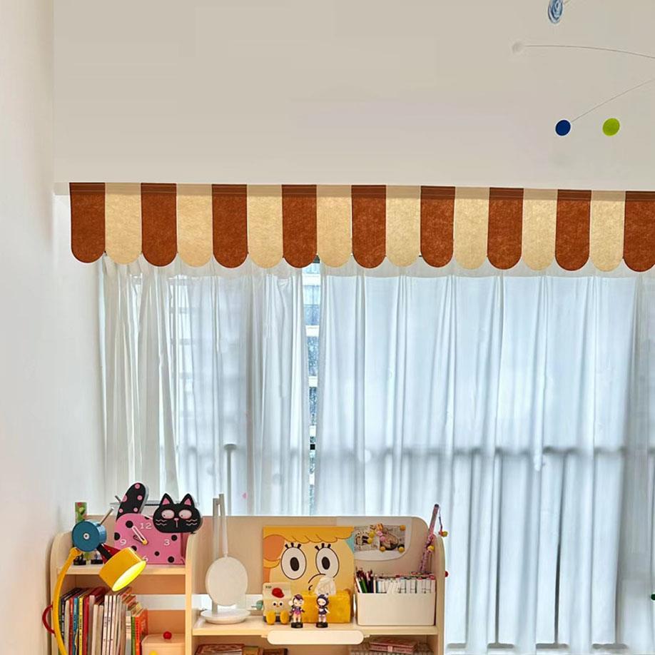 ins森系彩旗窗户装饰 幼儿园环创装扮棕米屋檐门帘遮挡儿童房窗帘