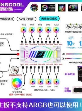 LOVINGCOOL 电脑ARGB机箱散热风扇控制器5V神光同步PWM温控集线器