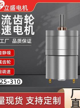立盛GA25-310微型直流减速电机碳刷磁瓦可调速6v12v24V小型马达