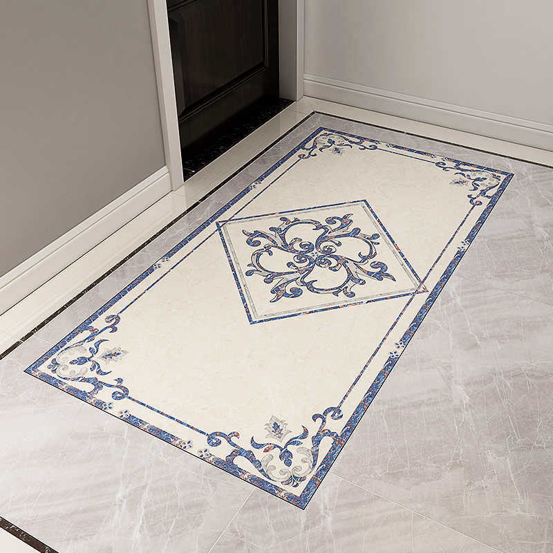 欧式入户门瓷砖拼花地板贴自粘地砖装饰客K厅玄关地面翻新防水地