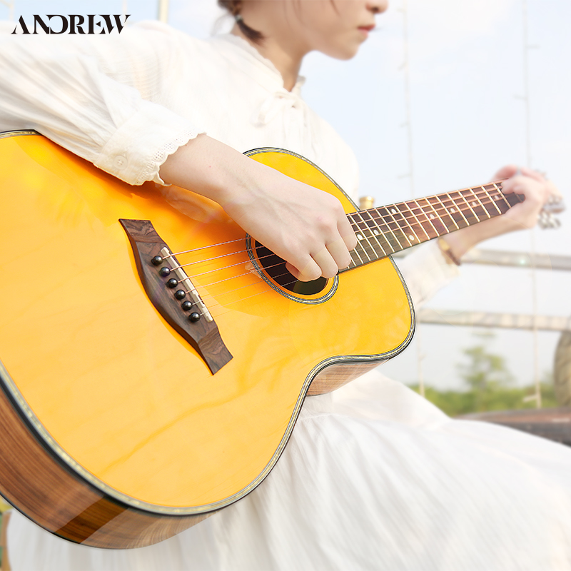 安德鲁单板初学h者旅行36寸吉他女生款男38寸新手面单民谣吉他乐