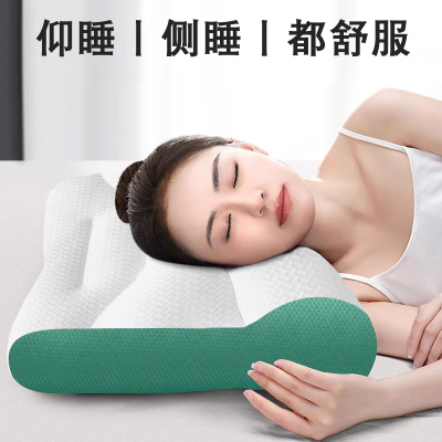 护颈椎枕头反弓牵引助分区睡眠枕芯I家用一对成人富贵包护颈枕