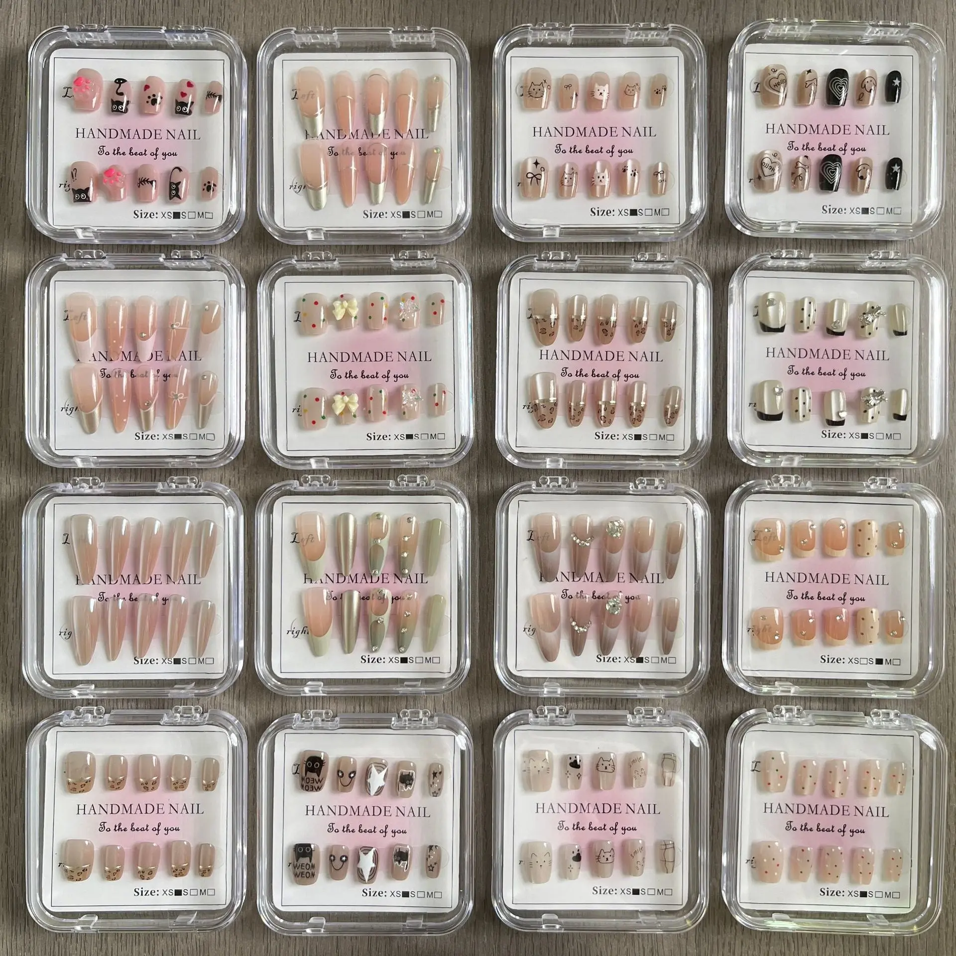 200款卖不完可退盲盒对对碰创业夜市摆摊穿戴美甲镶钻简约