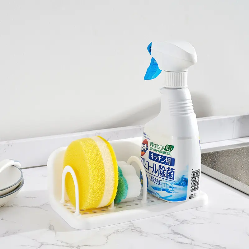 日本收纳架厨房海绵抹布多用途水槽吸盘沥水架多功能杂物置物架