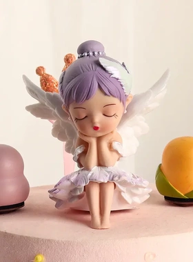 搪胶贝拉芭蕾舞女孩蛋糕装饰摆件创意少儿汽车车载小摆设