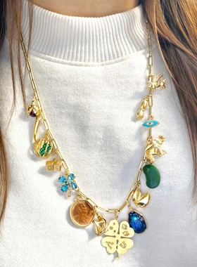 牛仔靴子吊坠项链吊坠小众love项链女士锁骨链镀金保色