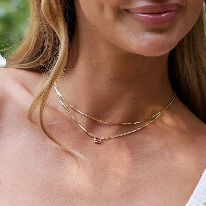 ins小众轻奢12月生辰石吊坠项链新款12星座项链钛钢炉内18k金