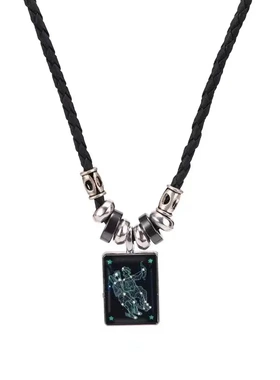 2023网红创意新款12星座吊牌项饰欧美饰品复古时尚时光宝石项链潮