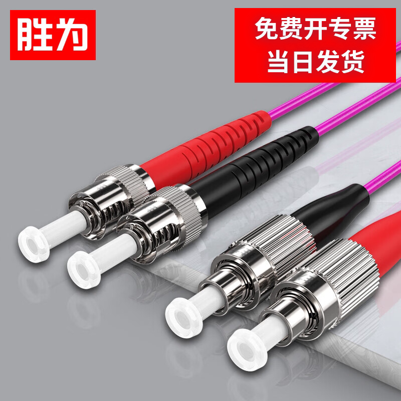 胜为工程电信级万兆光纤跳线 ST-ST网线多模双芯OM4 网络收发器尾纤光纤连接线 FTTO-2030 3米