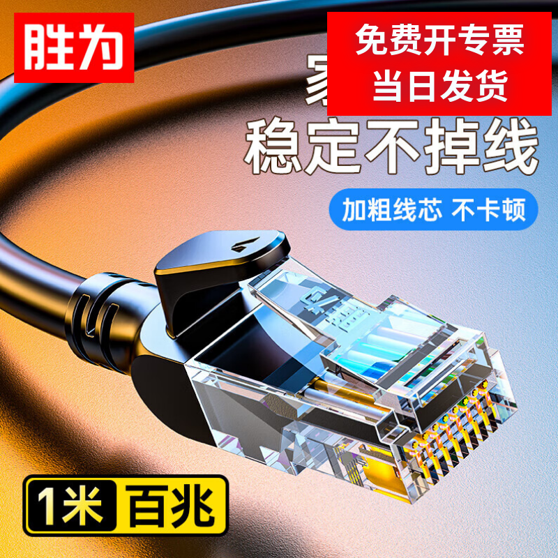 胜为超五类百兆阻燃网络连接线