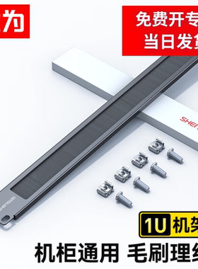 胜为1u毛刷理线架19英寸网络机柜挡板光纤网线理线器24口48口工程级加厚光纤网线理线带螺丝CLXJ001