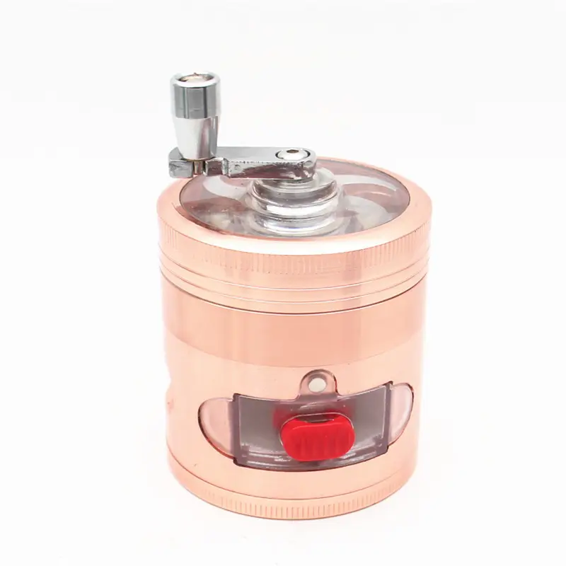 直销6m金属磨烟器手摇带抽屉的炫彩渐变色研磨器磨烟器