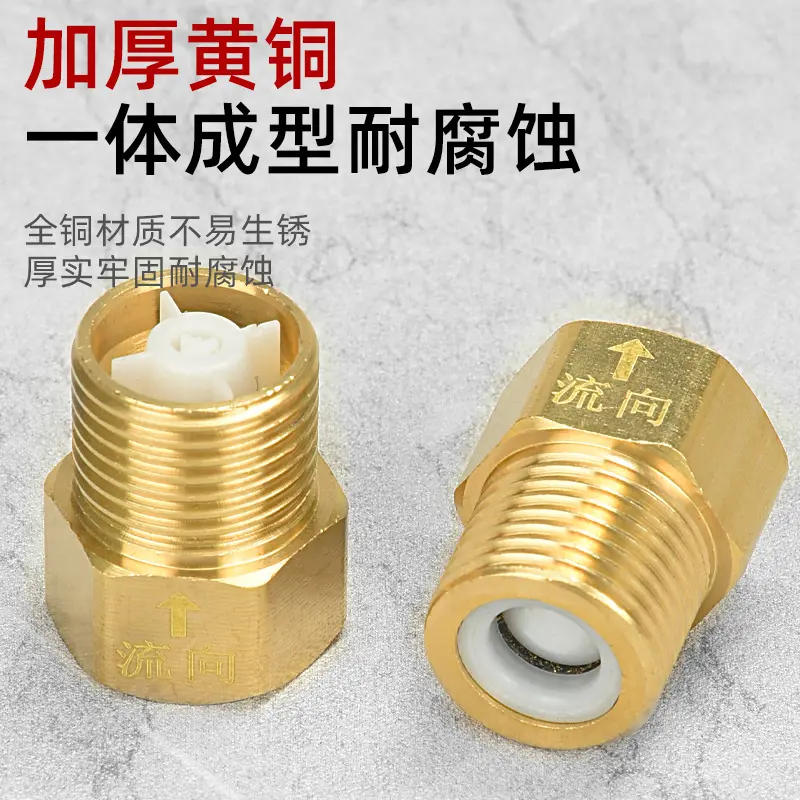 全铜马桶止回阀卫生间水管防反水热水器水表回水逆止阀4分止逆阀