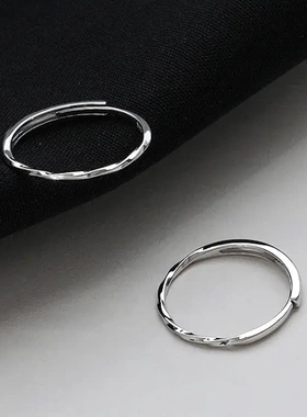 波浪戒指女夏简约设计感开口素戒时尚个性轻奢指环食指戒