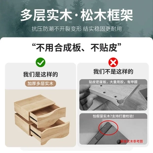 轻奢高级感主卧新款 床头柜奶油风全实木简约白色创意设计师款