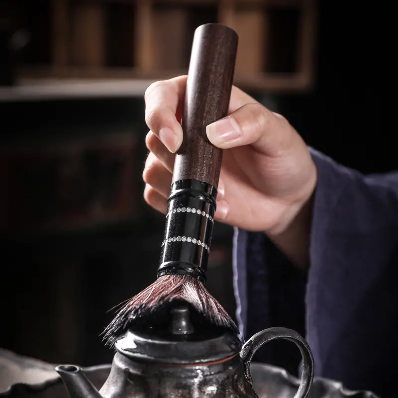 日式窑变鎏金茶道六君子手工复古泡茶器茶夹养壶笔茶筒茶具配件