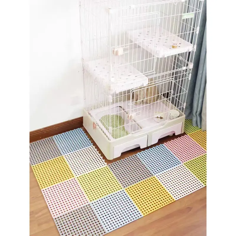 狗窝笼子里铺的垫子底部垫板pv塑料塑料方块垫子防咬可裁剪网格