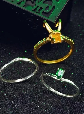 欧美新品三合一水钻loki头盔指环 速卖通时尚流行情人节戒指