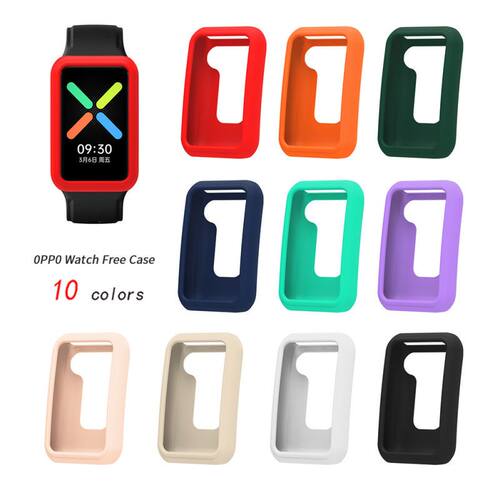 适用OPPOWatch Free保护壳 硅胶半包软表壳NFC版保护套皮质手表壳