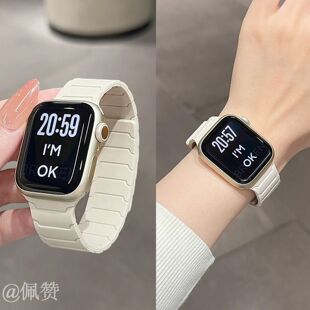 铠甲硅胶适用oppowatch3/X/2/3pro/4pro手表表带磁吸运动男女夏se