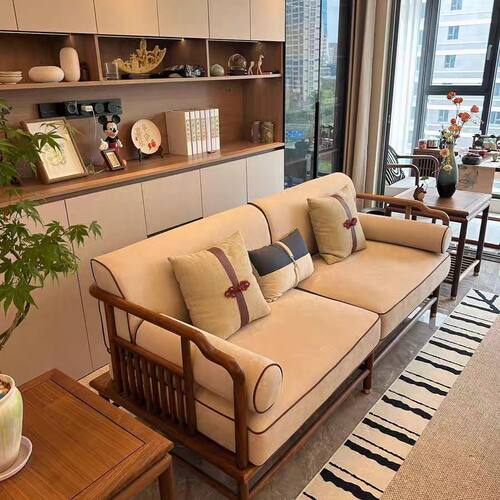 宋式美学沙发组合北美黑胡桃木沙发新中式实木沙发简约实木家具