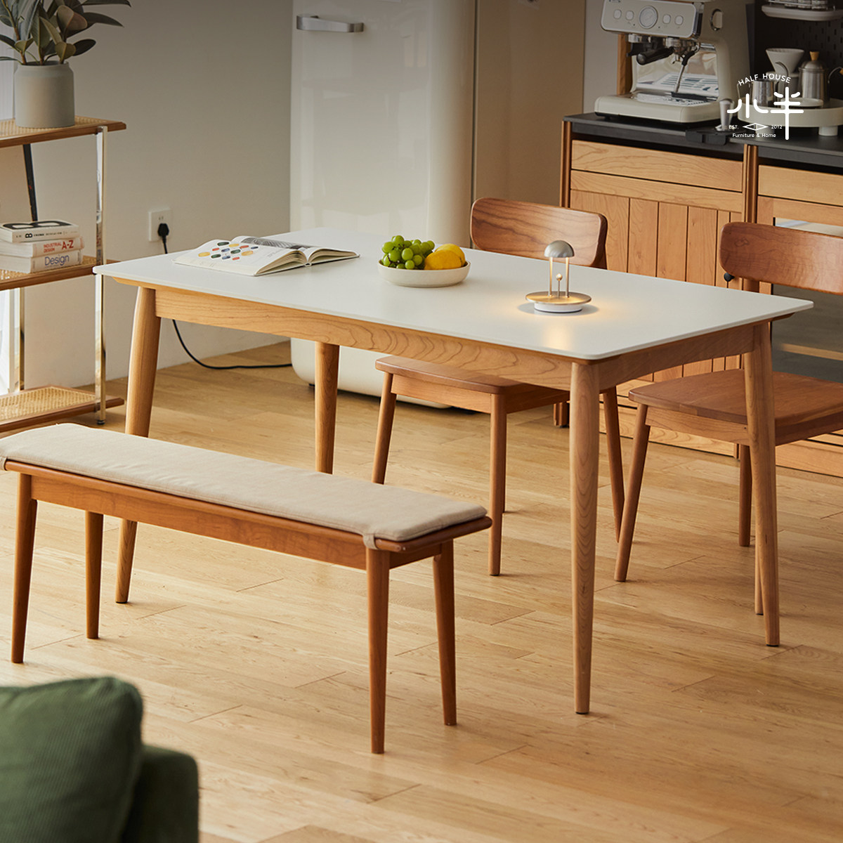 出乎生活格林岩板餐桌实木桌子家用现代简约餐厅长方形饭桌北欧风,住宅家具,岩板餐桌,淘宝优惠券,粉丝福利购,淘宝优惠卷