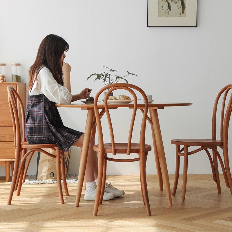 出乎生活原木餐椅椅现代简约