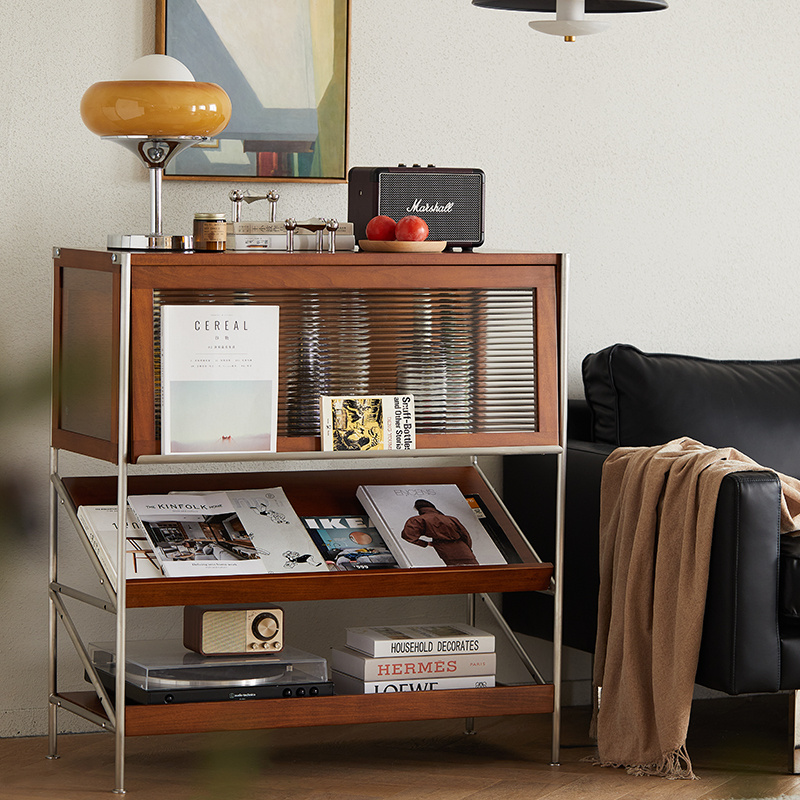 出乎生活复古实木书柜展示柜