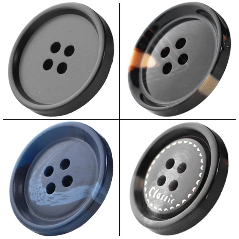 纽扣/大衣A1pq801-西装纽扣四眼扣男女黑色纽扣大衣风衣扣外套毛