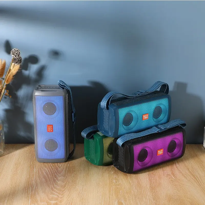 新款tg345音箱户外手提led炫彩灯插卡收银播报重低音炮