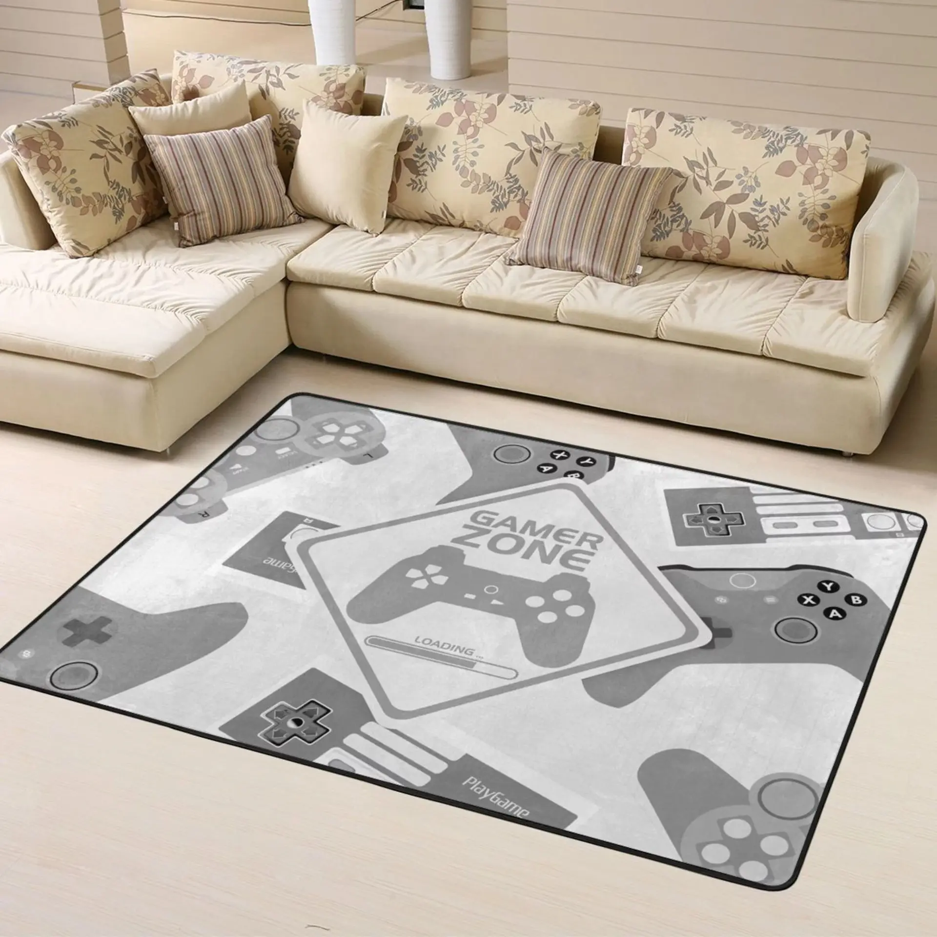 游戏机手柄地毯客厅满铺地毯电竞房电玩装饰地毯地垫