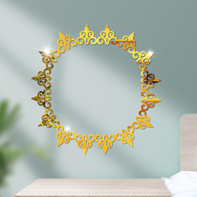 镂空角花立体亚克力镜面墙贴边框背景墙床头装饰贴灯饰边框镜面贴