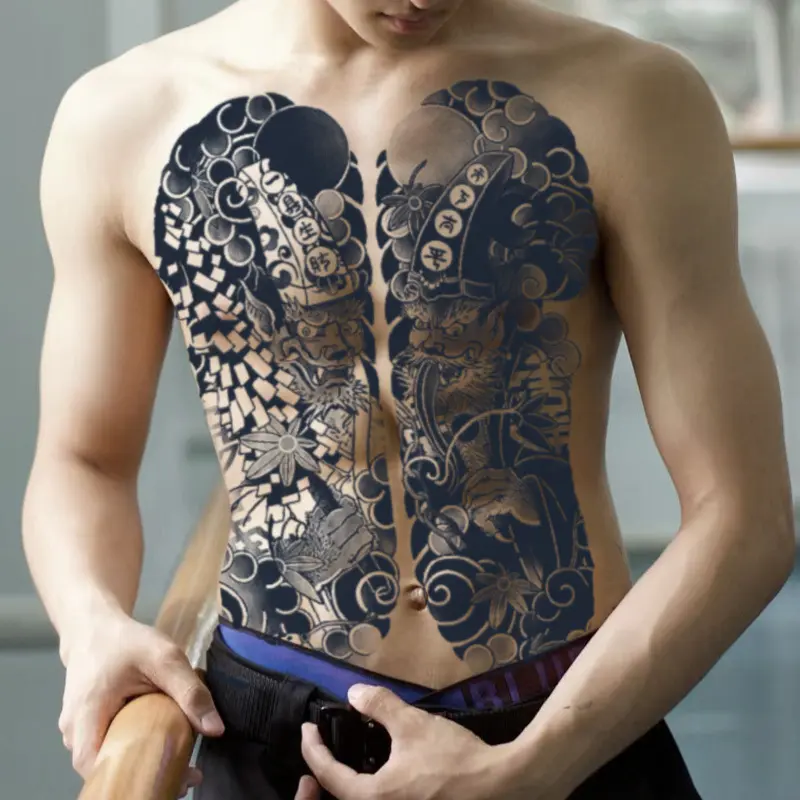 草本果汁日式传统浮世绘那女持久 防水胸口满背一县生财天下太平