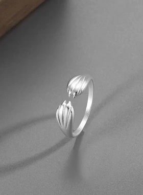 s925银简约猫咪戒指女小众设计小猫爪个性指环2022年新款潮