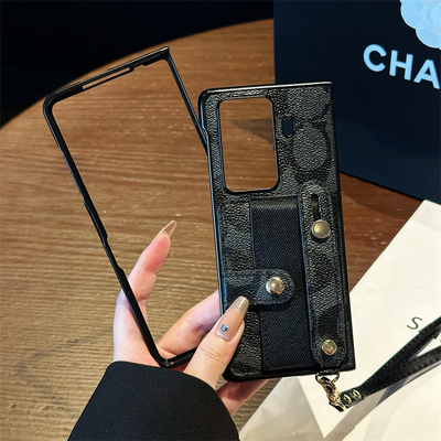 适用小米mix fold4手机壳折叠腕带支架fold3插卡套mixfold手绳小米mixfold2保护套商务男女款时尚轻奢防摔