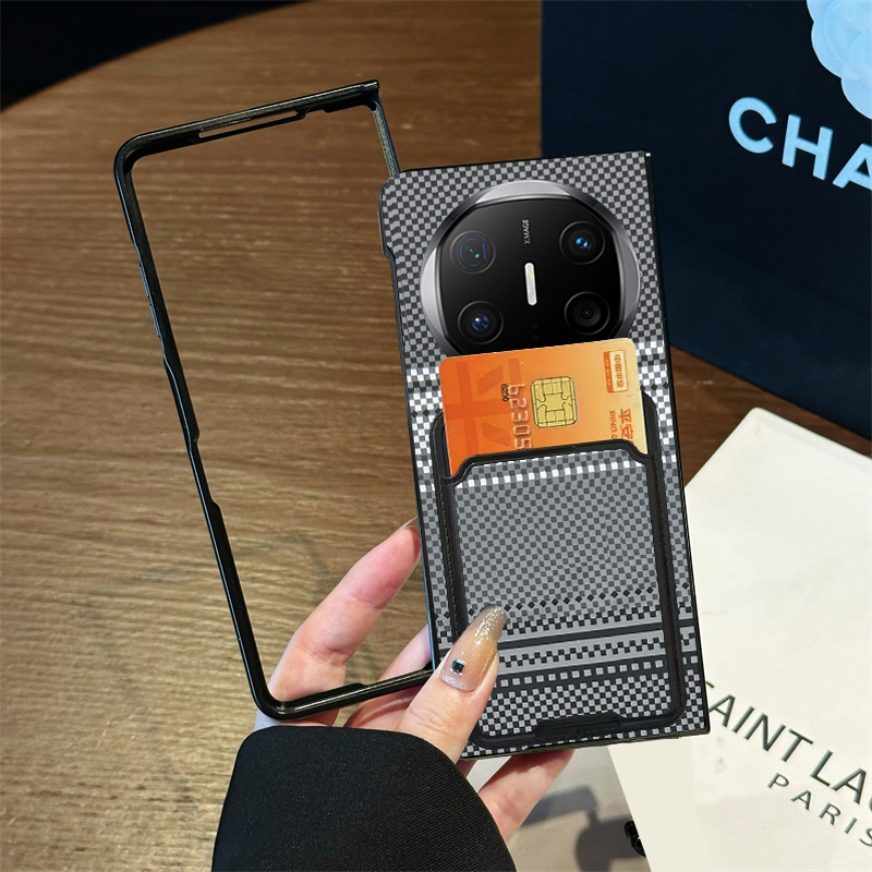 坎宁安适用华为MateX6手机壳X2商务卡夹matex5插卡套X3凯夫拉纹男女XS小众MateXs皮质保护套典藏版时尚门禁卡