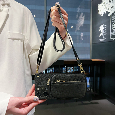 适用三星S25Ultra手机壳S24零钱包S23+斜跨绳S21FE钥匙A55插卡套a34复古A60s时尚a25小众a35背包S20保护套