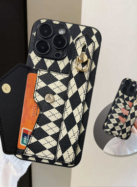 坎宁安适用于荣耀X9B手机壳X8C插卡套X9CSmart腕带支架X7A可装卡X7B装卡X5BPlus菱格X7C零钱包X9a便携护套