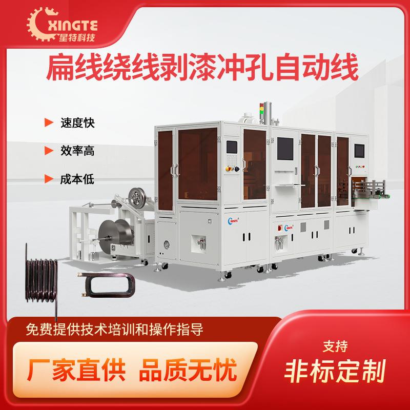 扁线绕线剥皮冲压自动摆盘组装设备光伏扁线产品加工设备