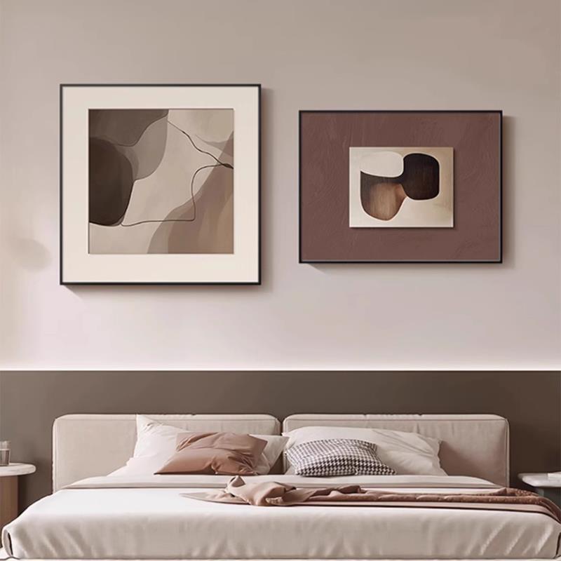 现代简约客厅餐厅装饰画抽象艺术卧室床头挂画轻奢高级感双联壁画图片