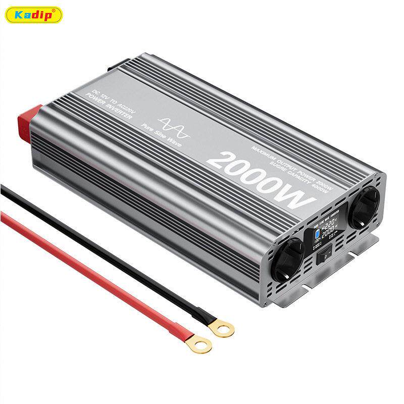 2000W纯正弦波逆变器12V转220V带显示双欧规逆变电源转换器升压器
